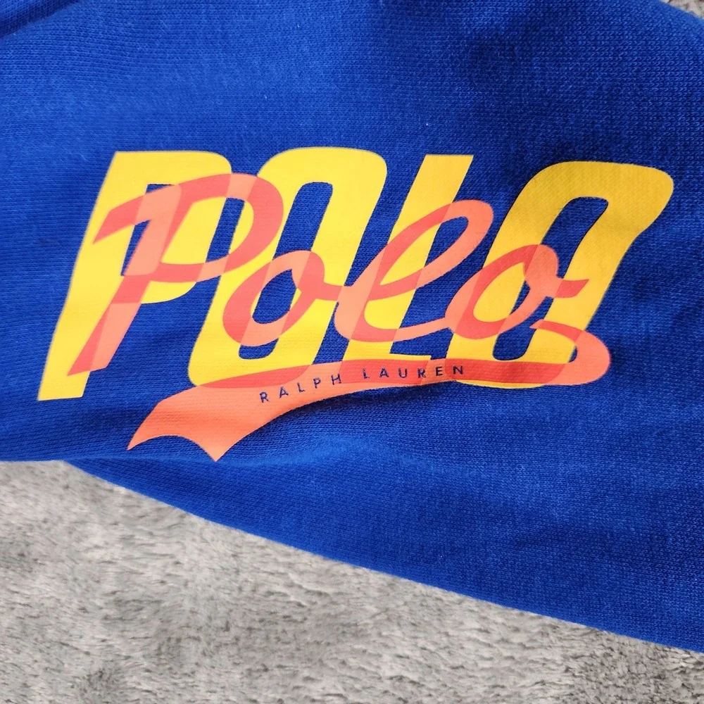 Polo Ralph Lauren Jogger Mens Large 14-16‎ Royal Blue Sweatpants Flame Logo